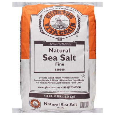 Giusto's Vita-Grain Natural Fine Sea Salt - 50 lb