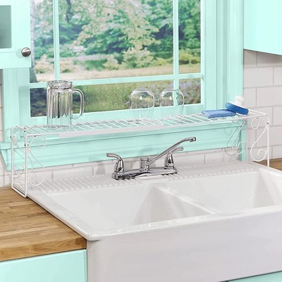 KOVOT Over the Sink Expandable Shelf Add Additional Storage for Soaps, cleansers, sponges & More 8.5" H x 5.75" D x Length from 24.5" to 40.75"