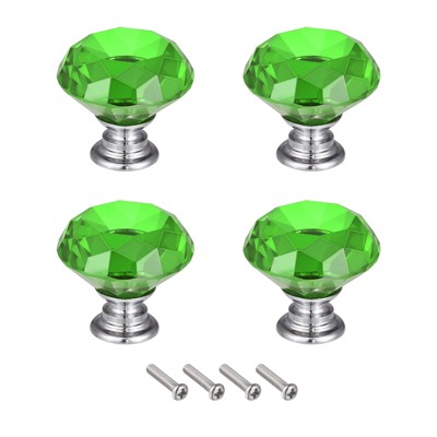 Unique Bargains DIY Furniture Cabinet Zinc Alloy Crystal Pull Knob 4 Pcs