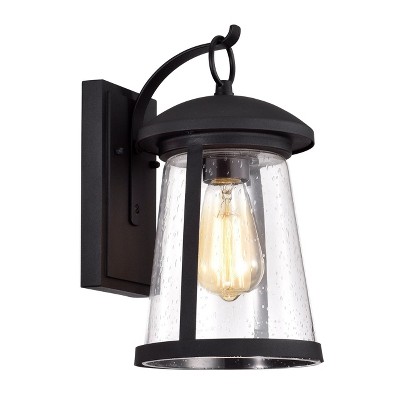 Chloe Lighting Freya Transitional 1 Light Textured Black Outdoor Wall Sconce 12" Height