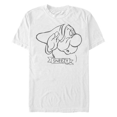 Men's Snow White and the Seven Dwarfs Sneezy Large Outline T-Shirt