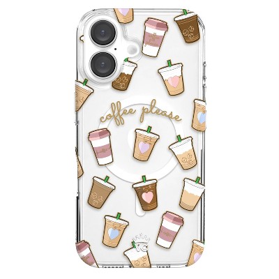 VELVET CAVIAR iPhone 16 MagSafe Case - Coffee First: Plastic Shapes Pattern