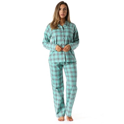 #FollowMe Printed Flannel Button-Front PJ Pant Set  Classic, Cozy Sleepwear