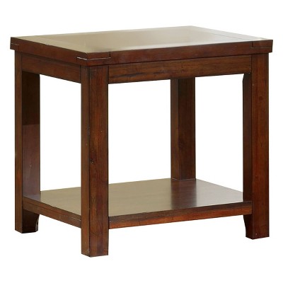 Gelena End Table Dark Cherry - miBasics: Modern Storage Shelf, Transitional Living Room Furniture