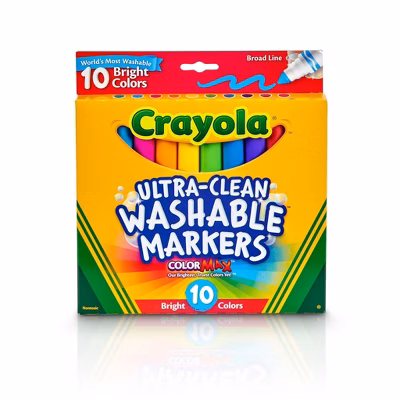 Crayola 10ct Washable Markers Broad Line - Bright Colors