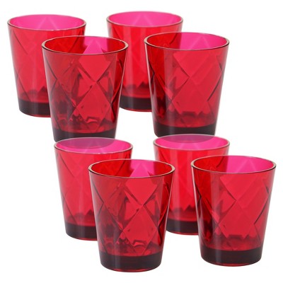 Certified International Diamond Acrylic Tumblers 15oz Red - Set of 8