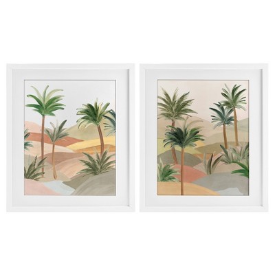 Stupell Industries Exotic Desert Oasis 2pc Framed Print Under Glass Set