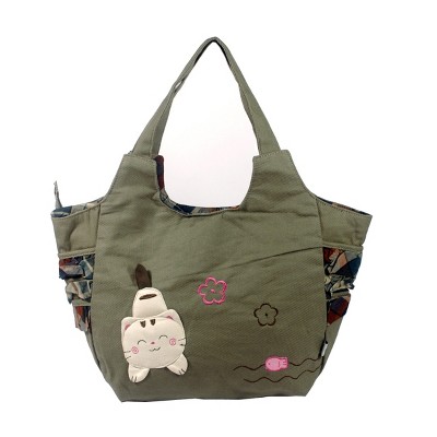 Slickblue Cat Design, Adjustable Strap, Crossbody Bag, Everyday Style, Coffee, Large Capacity
