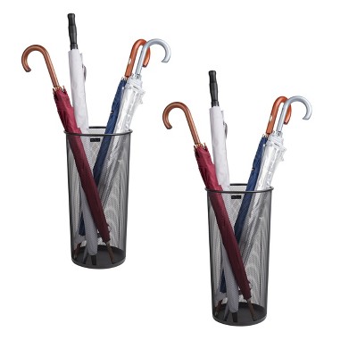 Mind Reader Network Collection Mesh Umbrella Holder, Set of 2, Black