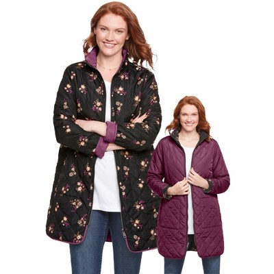 Woman Within Reversible Quilted Barn Jacket
