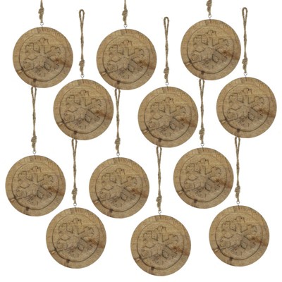Yukimo 6.1" Iron Snowflake Hanger, Decorative Hanging Ball Christmas Tree Ornaments with Weathered Finish, Set of 6
