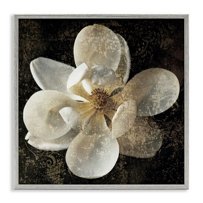 Stupell Industries Rustic Patterned Magnolia Black Framed Giclee Art