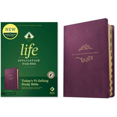 NLT Life Application Study Bible, Third Edition (Leatherlike, Purple, Indexed, Red Letter) - by  New Living Translation (Leather Bound)