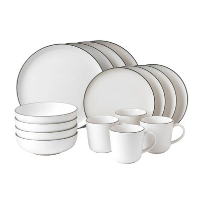 Gordon Ramsay Bread Street Kitchen Dinnerware Set White, 16 Piece Set