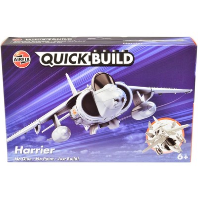 Skill 1 Model Kit Harrier Jump Jet Snap Together Painted Plastic Model Airplane Kit by Airfix Quickbuild