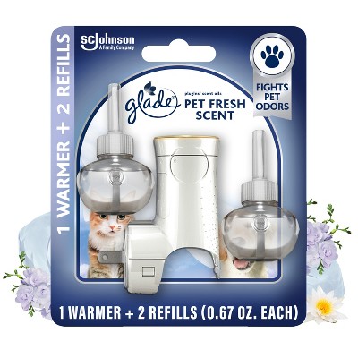 Glade Piso 2 Refills + Warmer Liquid Starter Air Freshener Kit - Pet Fresh