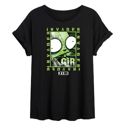 Women's - Invader Zim - Gir Trip Oversized Graphic T-Shirt