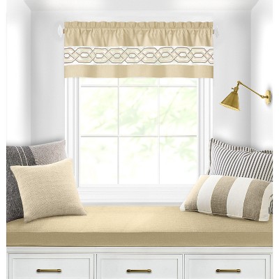 Kate Aurora Pacifico Rod Pocket Embroidered Window Valance