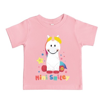 The Juniper Shop Mini Smiley Unicorn Distressed Toddler Short Sleeve Tee