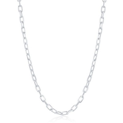 Links of Italy Sterling Silver 4.1mm Anchor Chain - Rhodium Plated - Available Sizes: 18  , 20  , 22  Inches