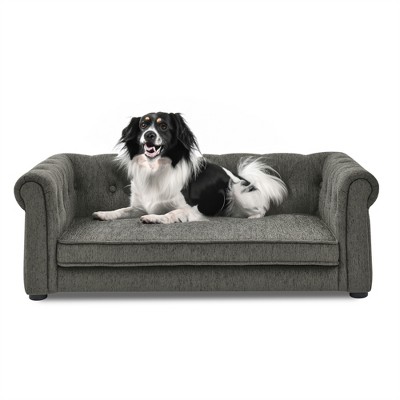 Gulches Dark Gray Pet Bed - Modern Elevated Dog Sofa for Small & Medium Dogs