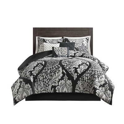 Gracie Mills Muriel Damask Dreams 7-Piece Cotton Printed Comforter Set
