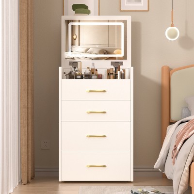 Vanity Desk Modern with Flip Mirror and Drawer Storage for Bedroom and Small Spaces 19.69"W -3irtyhousy