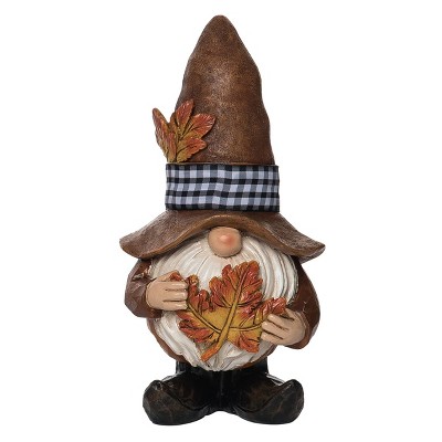 Transpac 9 in Green Harvest Farmer Gnome Figurine for Fall Decor Decorative Resin Object