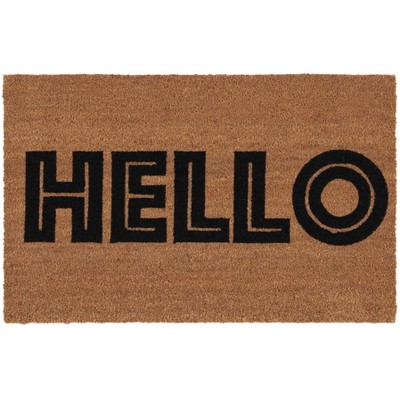 Hello Coir DMTS242 Hand Tufted Indoor/Outdoor Door Mat - Natural - 1'-11" x 3' - Safavieh