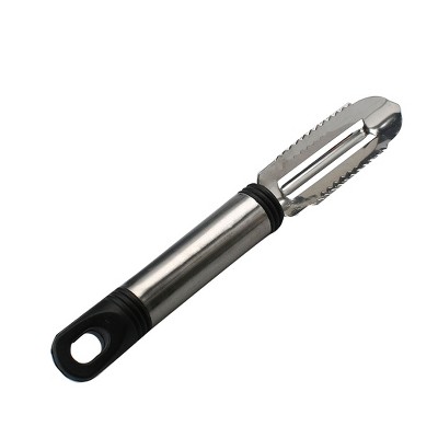Unique Bargains Kitchenware Stainless Steel Carrot Fruit Slicer Peelers Black, Silver Tone 2 Pcs