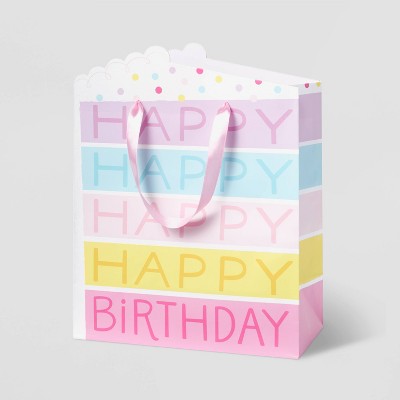Cake Piece Medium Gift Bag - Spritz™: Multicolor Birthday Gift Bag, Food Pattern, 12.75" x 10" x 5"