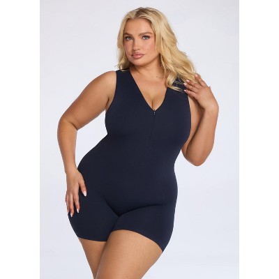 She's Waisted Women's SnatchedKnit Zip Romper