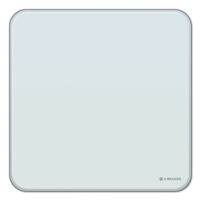 U Brands Cubicle Glass Dry Erase Board, 12 x 12, White Surface