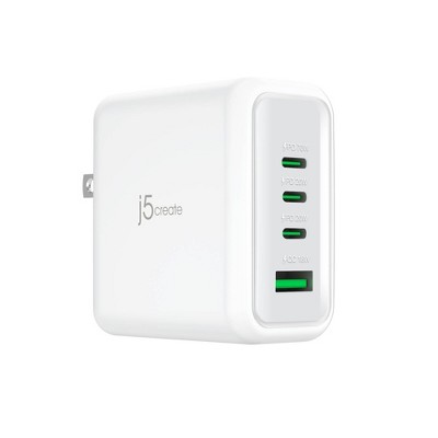 j5create 70W GaN USB-C 4-Port Charger: White Outlet Adapter