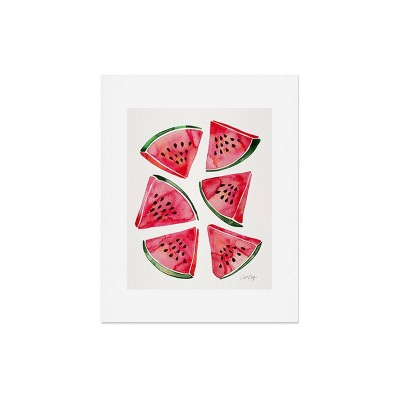 16" x 20" Cat Coquillette Watermelon Slices Wall Art Print Pink - society6: Modern Food & Drink Decor, Digital Artwork