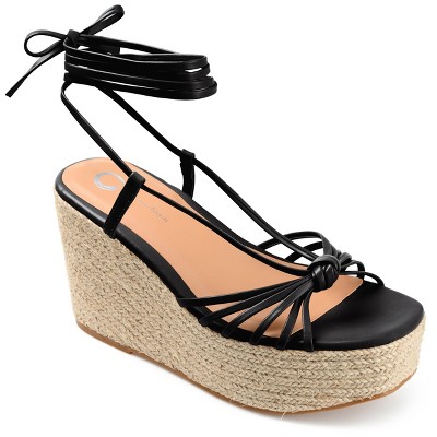 Journee Collection Womens Catalinn Tru Comfort Foam Espadrille Platform Sandals Black 8.5