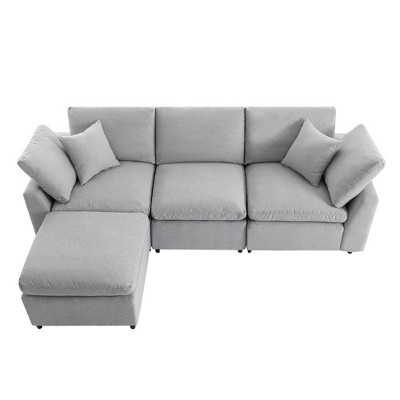NicBex Modern 104.3" Sectional Sofa Modular L Shape Sofa Couch with Removable Ottoman for Living Room Apartment