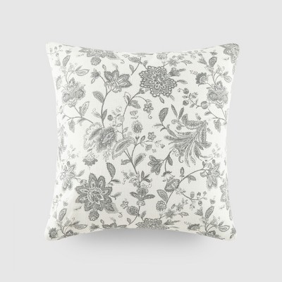 Jacobean Pattern Cotton Throw Pillow Cover With Pillow Insert Set - Becky Cameron