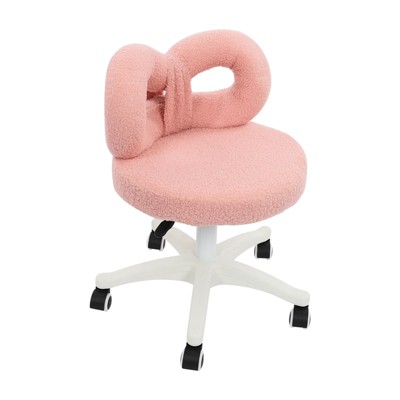 YIYIBYUS Swivel Vanity Chair, Upholstered Makeup Pink Chair