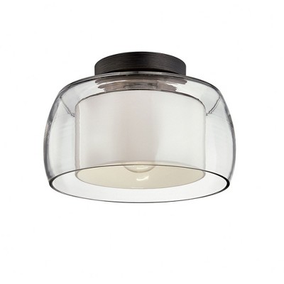 Troy Lighting Candace 1 - Light Flush Mount in  Graphite Clear Shade
