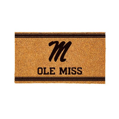 Evergreen University of Mississippi Logo Natural Coir 28 x 16 Inches Indoor Outdoor Doormat