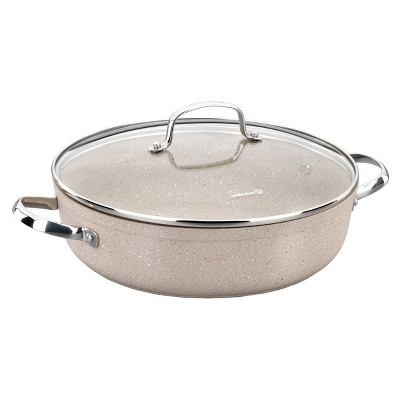 Korkmaz Granita 3.5 Liter Aluminum Nonstick Low Casserole in Tan