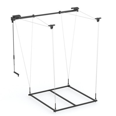 Lift Series Frame 48 in. W x 48 in. D x 15 in.-79 in. H Black Adjustable Height Steel Overhead Garage Storage Rack  (Without Platform)