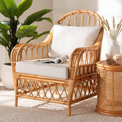 bali & pari Reina Rattan Arm Chair Light Honey