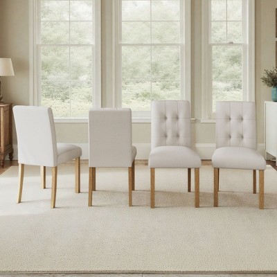 Sapphtopaz Wooden Dining Chairs Set of 4 Kitchen Chair with Tufting High Back Dining Room Chair with Wood Legs Side Chairs for Kitchen, Bedroom
