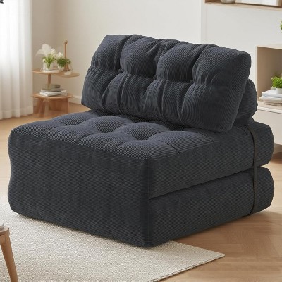 Folding Sofa Bed, Floor Folding Couch with Pillow, Futon Sofa Bed Convertible Sleeper Chair Foldable Mattress Back Support, Single, Corduroy