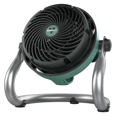 Vornado EXO51 Small Heavy Duty Shop Portable Fan: Adjustable Tilt, 3 Speeds, Electric, Green, Desk & Room Use