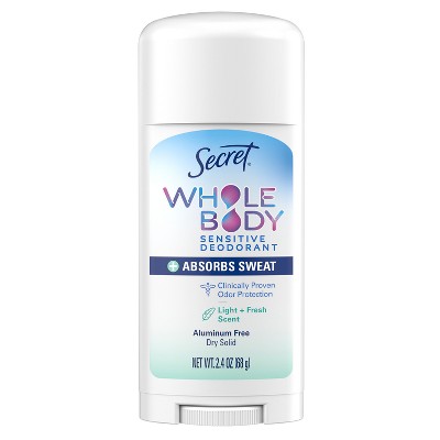 Secret Dry Feel Whole Body Deodorant - Light & Fresh - 2.4oz
