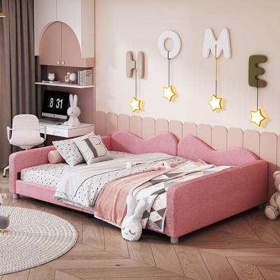 Full/Twin Size Upholstered Daybed with Cloud-Shaped Backrest 4Q - ModernLuxe