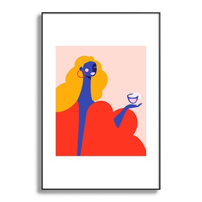 Maritza Lisa Happy Hour Metal Framed Art Print - Deny Desings